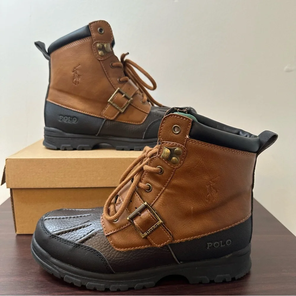 Polo Ralph Lauren Colbey Mid II Boots, Size 4, Youth, Kids, Two-Tone